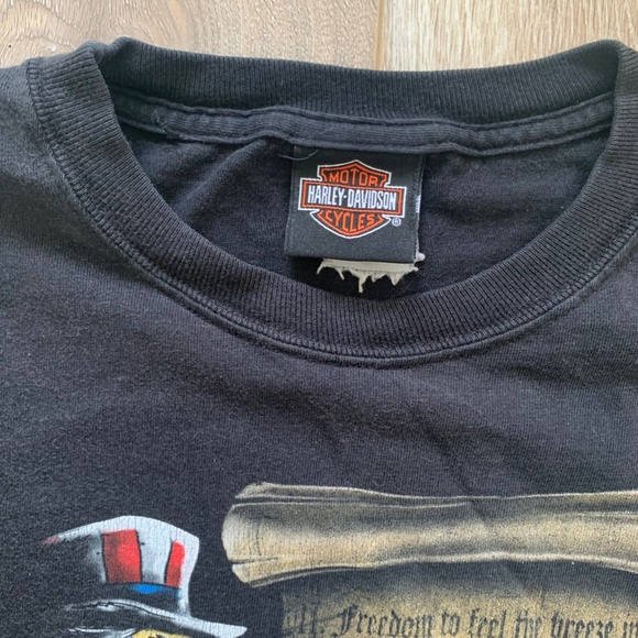 Vintage Harley Davidson Black Tee Shirt with Graphics - Unisex Small/Medium - Picture 5 of 6